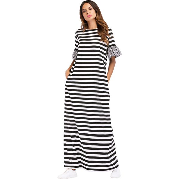 7037 european and american long skirts middle east muslin knitted stripe plaid dresses gown women's wear musulman robes abaya mujer ves, Red
7037 european and american long skirts middle east muslin knitted stripe plaid dresses gown women's wear musulman robes abaya mujer ves, Red