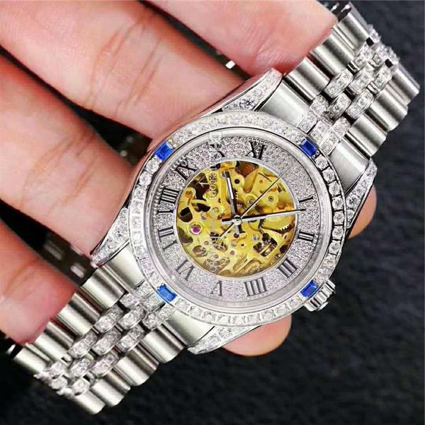 Luxury Brand Stainless Steel Skeleton Automatic Movement 38mm Diamond Mens Watch Sapphire Crystal Steel Bracelet Man watches
Luxury Brand Stainless Steel Skeleton Automatic Movement 38mm Diamond Mens Watch Sapphire Crystal Steel Bracelet Man watches