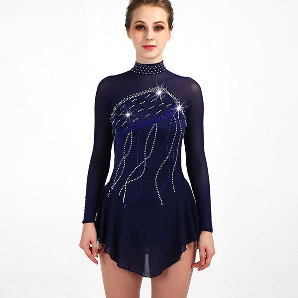2018 figure skating dress blue rhinestone long sleeve elasticity ice skating dresses girls professional ice skate clothes zh8016, Black;red
2018 figure skating dress blue rhinestone long sleeve elasticity ice skating dresses girls professional ice skate clothes zh8016, Black;red