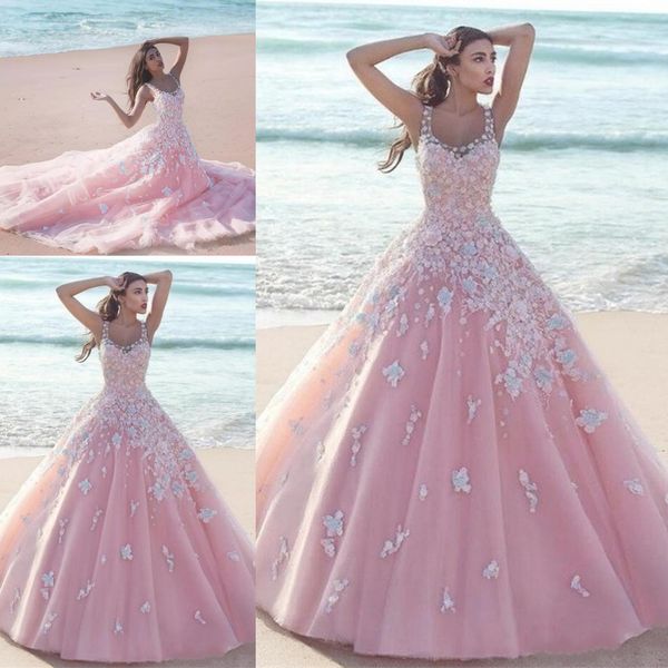pink saudi arabic wedding dresses 2018 with flowers princess puffy scoop wedding ball gowns tulle appliques bridal gowns robes de soirée, White
pink saudi arabic wedding dresses 2018 with flowers princess puffy scoop wedding ball gowns tulle appliques bridal gowns robes de soirée, White