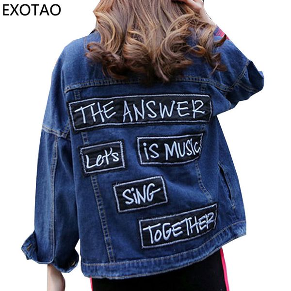 exotao letter patchwork denim jackets women 2017 autumn new streetwear jaqueta oversized loose coats female long sleeve abrigos, Black;brown
exotao letter patchwork denim jackets women 2017 autumn new streetwear jaqueta oversized loose coats female long sleeve abrigos, Black;brown