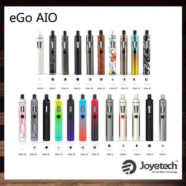 

Joyetech eGo AIO Kit с емкостью 2,0 мл, емкостью 1500 мАч Аккумуляторная батарея с защитой от протекания и блокировка от детей.