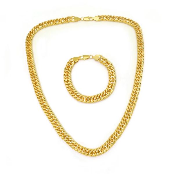 hip hop mens gold chains luxury designer cuban link chain bracelet necklace jewelry set 18k gold plated copper fashion jewelry ing, Silver
hip hop mens gold chains luxury designer cuban link chain bracelet necklace jewelry set 18k gold plated copper fashion jewelry ing, Silver