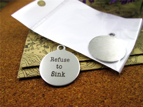 40pcs--"refuse to sink"stainless steel charms more style for choosing diy charms pendants for necklace, Bronze;silver
40pcs--"refuse to sink"stainless steel charms more style for choosing diy charms pendants for necklace, Bronze;silver