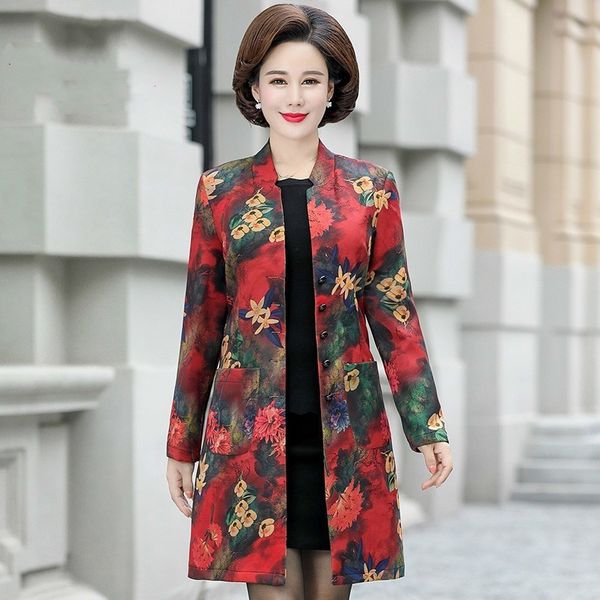 spring autumn women floral printed long trench coat ladies casual v-neck single breasted windbreaker plus size female overcoat, Tan;black
spring autumn women floral printed long trench coat ladies casual v-neck single breasted windbreaker plus size female overcoat, Tan;black