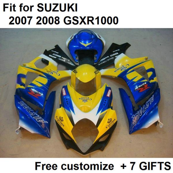 7 gifts fairing kit for suzuki gsxr1000 07 08 bule yellow fairings set gsxr1000 2007 2008 dd02
7 gifts fairing kit for suzuki gsxr1000 07 08 bule yellow fairings set gsxr1000 2007 2008 dd02