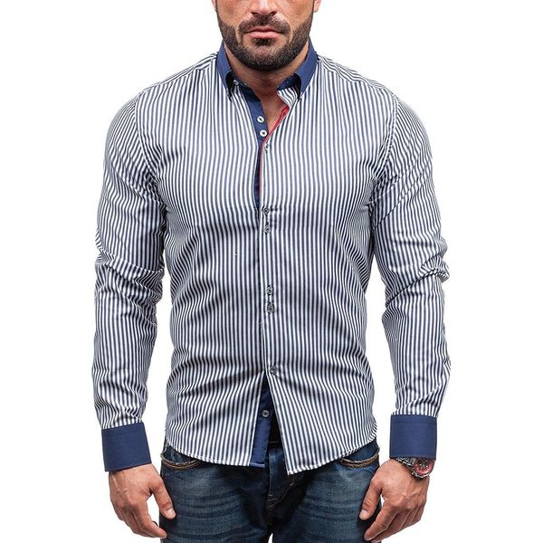 2018 new brand camisa masculina men long sleeve stripe shirt slim design formal casual male dress shirt, White;black
2018 new brand camisa masculina men long sleeve stripe shirt slim design formal casual male dress shirt, White;black