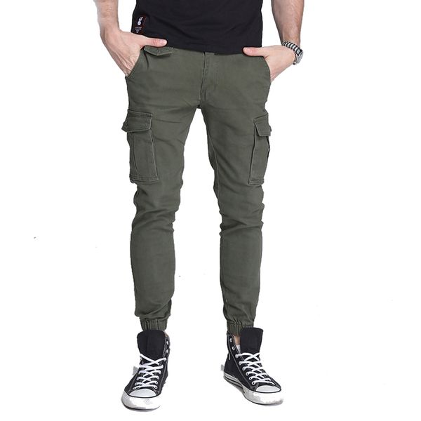 new fashion men elastic foot close skinny pants cropped pant tactical military men's cargo pants multi-pocket overalls (no belt, Black
new fashion men elastic foot close skinny pants cropped pant tactical military men's cargo pants multi-pocket overalls (no belt, Black