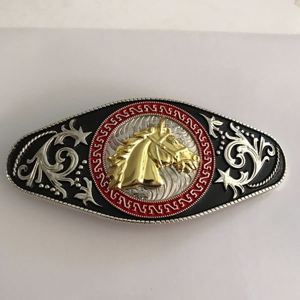 1 pcs cool gold horse head western cowboy belt buckle for men hebillas cinturon fit 4cm wide belt, Slivery;black
1 pcs cool gold horse head western cowboy belt buckle for men hebillas cinturon fit 4cm wide belt, Slivery;black