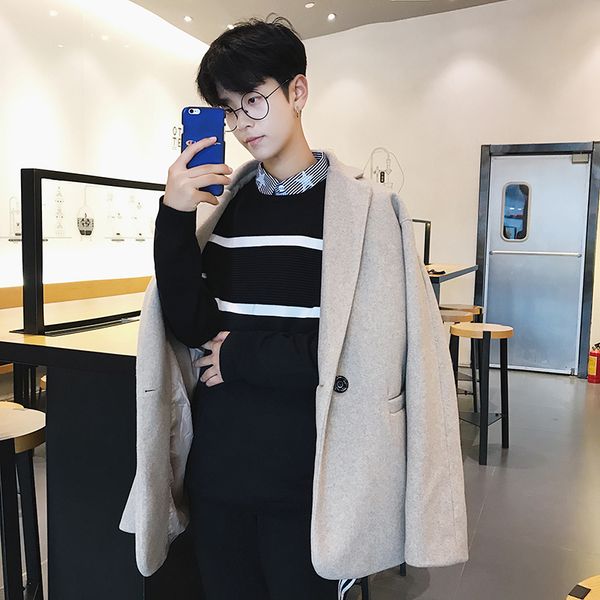 fashion casual men's jacket autumn and winter new m-xl solid color lapel loose suit jacket beige personality youth popular, White;black
fashion casual men's jacket autumn and winter new m-xl solid color lapel loose suit jacket beige personality youth popular, White;black