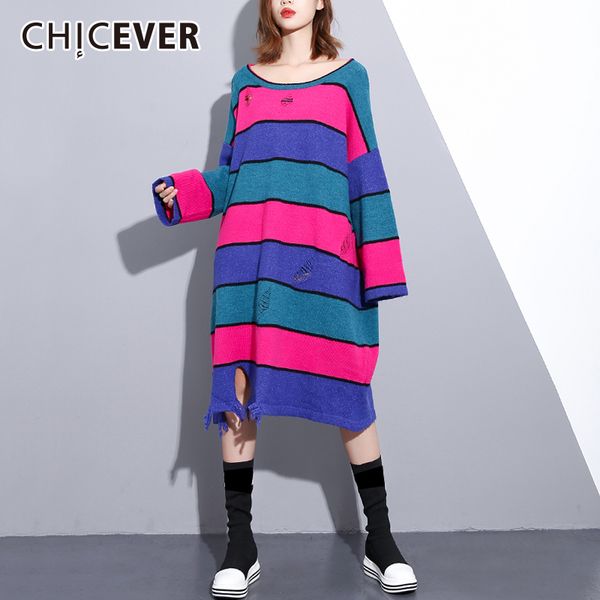 chicever hit color striped dresses for women o neck long sleeve loose oversize hollow out dress female autumn fashion clothing, White;black
chicever hit color striped dresses for women o neck long sleeve loose oversize hollow out dress female autumn fashion clothing, White;black