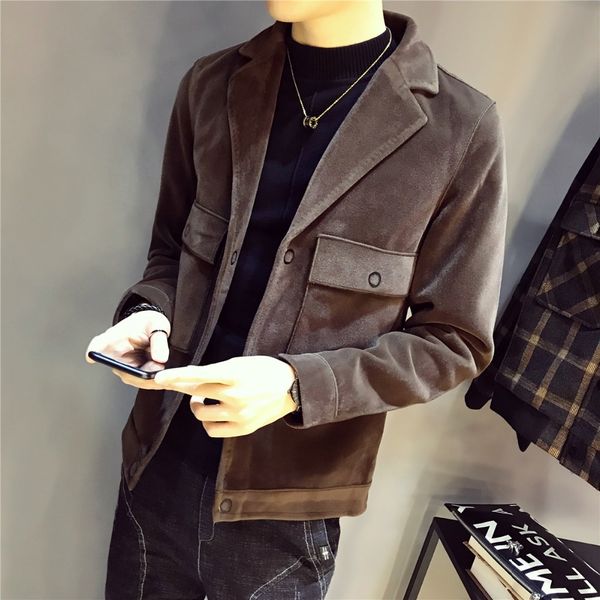 2018 winter new men's jacket fleece korean version of slim fashion handsome thick short paragraph large pocket coat tide, Black;brown
2018 winter new men's jacket fleece korean version of slim fashion handsome thick short paragraph large pocket coat tide, Black;brown