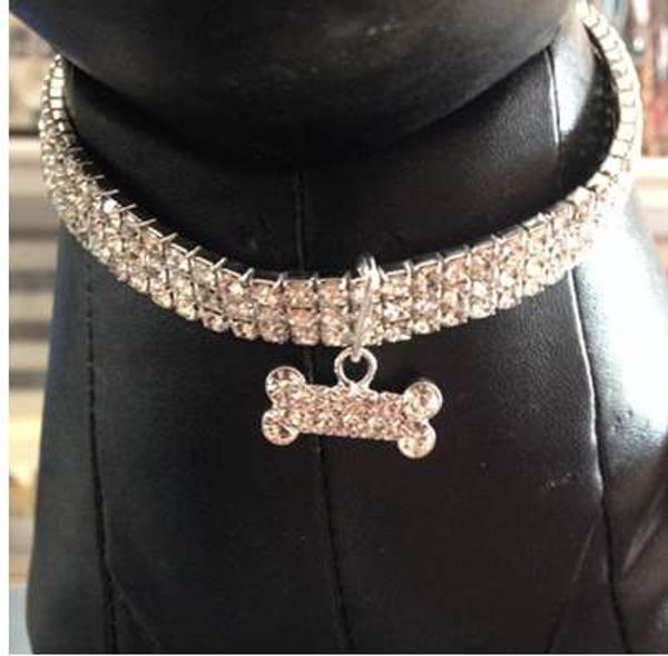 

Bling Горный Хрусталь Ошейники Для Собак Pet Кристалл Алмаз Pet Воротник Размер S/M / L Ош