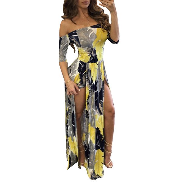 slash neck maxi dress womens split asymmetrical holiday ladieslong summer beach print dress off the shoulder floor-length, Black;gray
slash neck maxi dress womens split asymmetrical holiday ladieslong summer beach print dress off the shoulder floor-length, Black;gray
