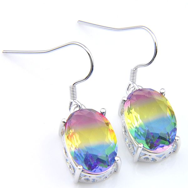 luckyshine bride jewelry unique multi-color oval tourmaline earrings 925 sterling silver plated dangle hook earring for women
luckyshine bride jewelry unique multi-color oval tourmaline earrings 925 sterling silver plated dangle hook earring for women