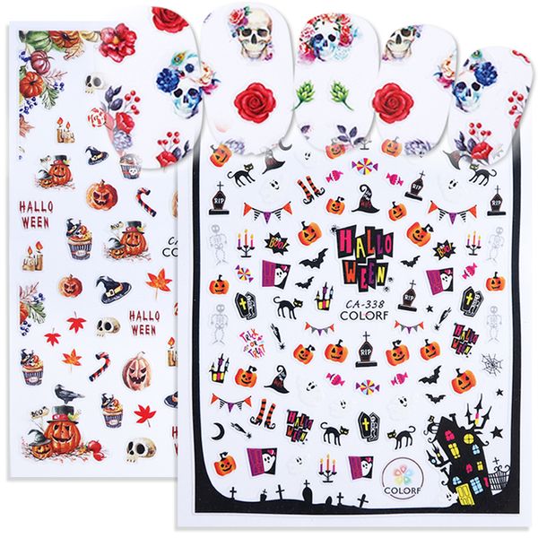 1pcs halloween 3d nail stickers skull bone laser design nail decals manicure tip art decorations accessory saca338-346, Black
1pcs halloween 3d nail stickers skull bone laser design nail decals manicure tip art decorations accessory saca338-346, Black