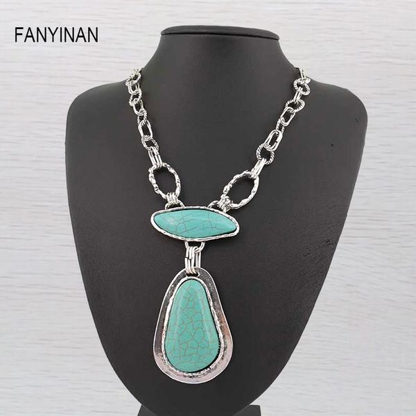 jianxi tturquoise pendant necklace bohemian statement chain silver vintage popular long declaration jewelry alloy 
jianxi tturquoise pendant necklace bohemian statement chain silver vintage popular long declaration jewelry alloy