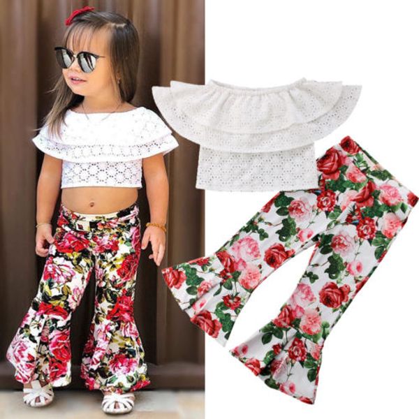 Kids Girls Off Shoulder Openwork Top + Flower Bellbottoms Pants 2pcs set Oufit Kids Girls Clothing Toddler Fashion Boutique Costume 1-6T
Kids Girls Off Shoulder Openwork Top + Flower Bellbottoms Pants 2pcs set Oufit Kids Girls Clothing Toddler Fashion Boutique Costume 1-6T