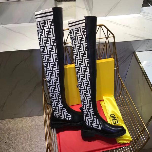 2018 fashion luxury designer women boots 24 inch slim over the knee boots elastic knitted fashion thigh flat heel ladies winter boots, Black
2018 fashion luxury designer women boots 24 inch slim over the knee boots elastic knitted fashion thigh flat heel ladies winter boots, Black