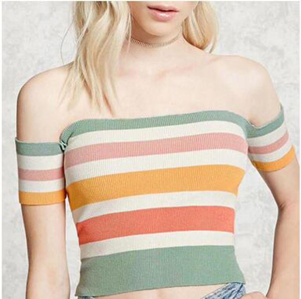 european and american style color stripe slash neck sweaters women off shoulder slim short sweaters teenager lady's fresh sweaters, White;black
european and american style color stripe slash neck sweaters women off shoulder slim short sweaters teenager lady's fresh sweaters, White;black
