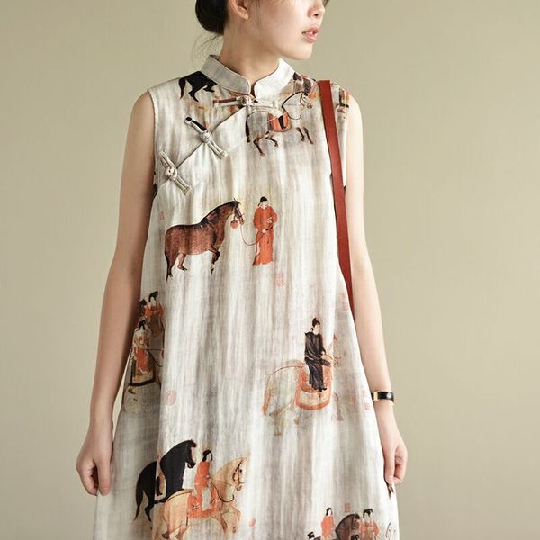 ethnic clothing 2021 summer sleeveless chinese women long cheongsam dress linen qipao traditional party wear, Red
ethnic clothing 2021 summer sleeveless chinese women long cheongsam dress linen qipao traditional party wear, Red
