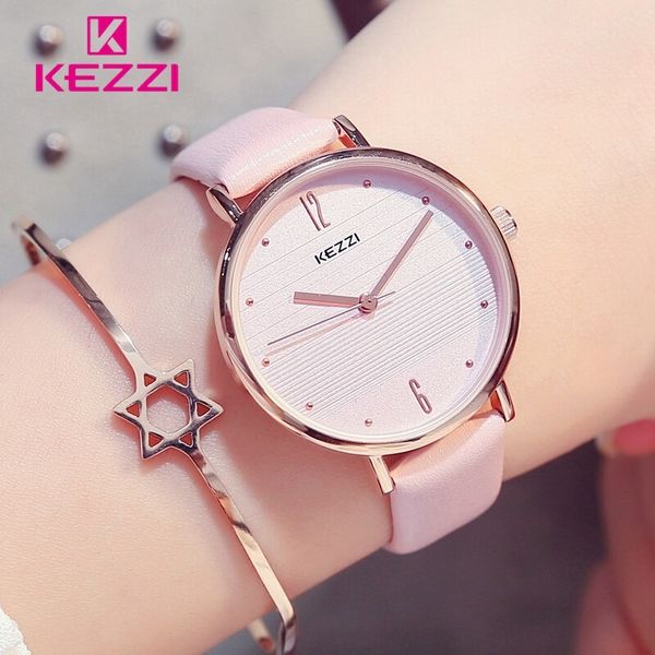 kezzi 2018 ladies pink watch stripe casual women's watch waterproof fashion white leather for women relojes mujer y18102310, Slivery;brown
kezzi 2018 ladies pink watch stripe casual women's watch waterproof fashion white leather for women relojes mujer y18102310, Slivery;brown