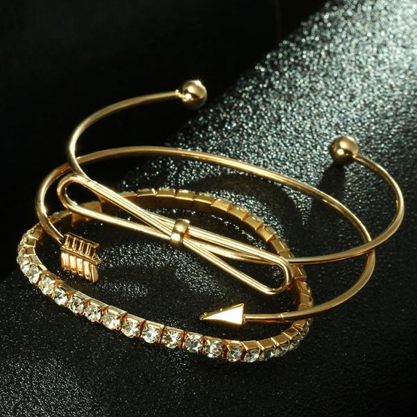 hesiod 3pcs/set women's fashion punk bracelet simple bowknot arrow metal chain bracelet bohemia retro jewelry accessories, Black
hesiod 3pcs/set women's fashion punk bracelet simple bowknot arrow metal chain bracelet bohemia retro jewelry accessories, Black