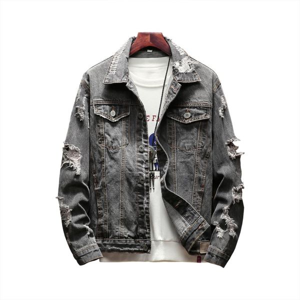 new autumn men's hole denim jacket fashion hip hop men long sleeve vintage jean coat male retro grey wash ripped casual jackets, Black;brown
new autumn men's hole denim jacket fashion hip hop men long sleeve vintage jean coat male retro grey wash ripped casual jackets, Black;brown