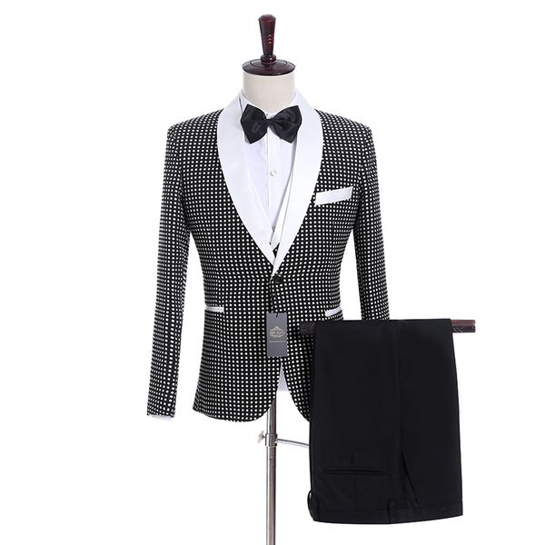 black white point groom tuxedos one button side vent groomsmen blazer men business prom suit(jacket+pants+tie+vest) 420, Black;gray
black white point groom tuxedos one button side vent groomsmen blazer men business prom suit(jacket+pants+tie+vest) 420, Black;gray