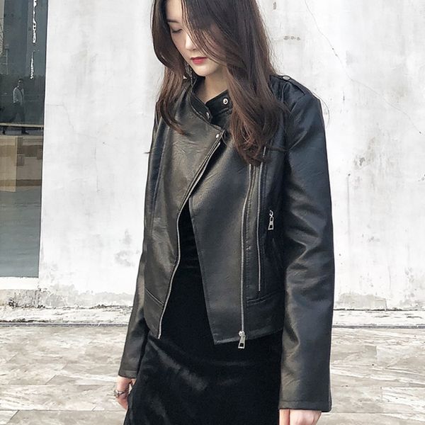 autumn winter soft women faux leather jackets lady matte motorcycle zippers biker black coats outerwear 2018 sale
autumn winter soft women faux leather jackets lady matte motorcycle zippers biker black coats outerwear 2018 sale