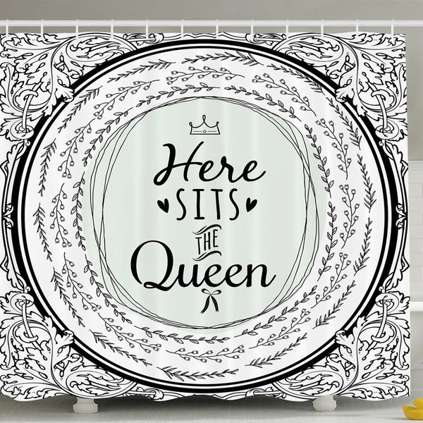 shower curtain quotes decor, here sits the queen for her women, polyester fabric bathroom shower curtain set with hooks
shower curtain quotes decor, here sits the queen for her women, polyester fabric bathroom shower curtain set with hooks