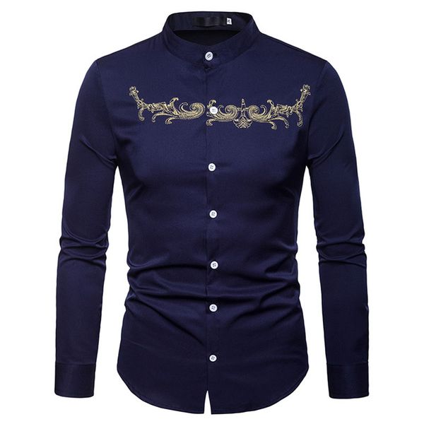 men embroidery shirt chemise homme 2018 brand new mandarin collar long sleeve dress shirt mens casual social shirts male, White;black
men embroidery shirt chemise homme 2018 brand new mandarin collar long sleeve dress shirt mens casual social shirts male, White;black