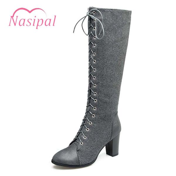 nasipal 2018 autumn women motorcycle boots lace up ladies winter boots knee high shoes woman casual knight boot m337, Black
nasipal 2018 autumn women motorcycle boots lace up ladies winter boots knee high shoes woman casual knight boot m337, Black