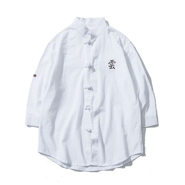 three quarter solid arrival new chinese cloud men's clothing embroidery cotton and linen set loose big points male sleeve shirt, White;black
three quarter solid arrival new chinese cloud men's clothing embroidery cotton and linen set loose big points male sleeve shirt, White;black