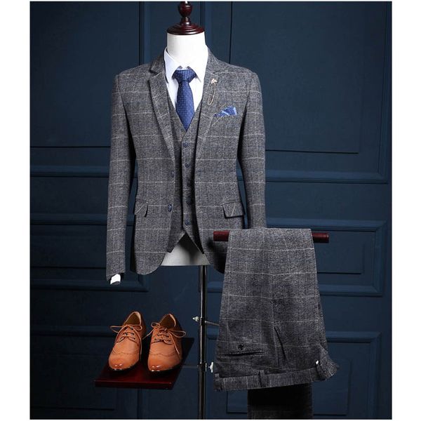 folobe men suits fashion grid stripe men's slim fit business gray men wedding suit 3pcs blazer+vest+pants, White;black
folobe men suits fashion grid stripe men's slim fit business gray men wedding suit 3pcs blazer+vest+pants, White;black