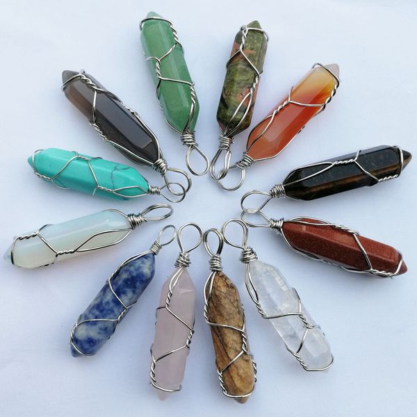natural mixed stone pendant for necklace charm handmade wire jewelry quartz crystal tiger eye rose stone pendants 24pc, Black
natural mixed stone pendant for necklace charm handmade wire jewelry quartz crystal tiger eye rose stone pendants 24pc, Black