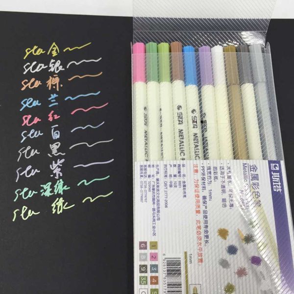 10 colors/box 1-2 mm metallic marker pen diy scrapbooking crafts soft brush pen art markers for stationery school supplies, Black;red
10 colors/box 1-2 mm metallic marker pen diy scrapbooking crafts soft brush pen art markers for stationery school supplies, Black;red