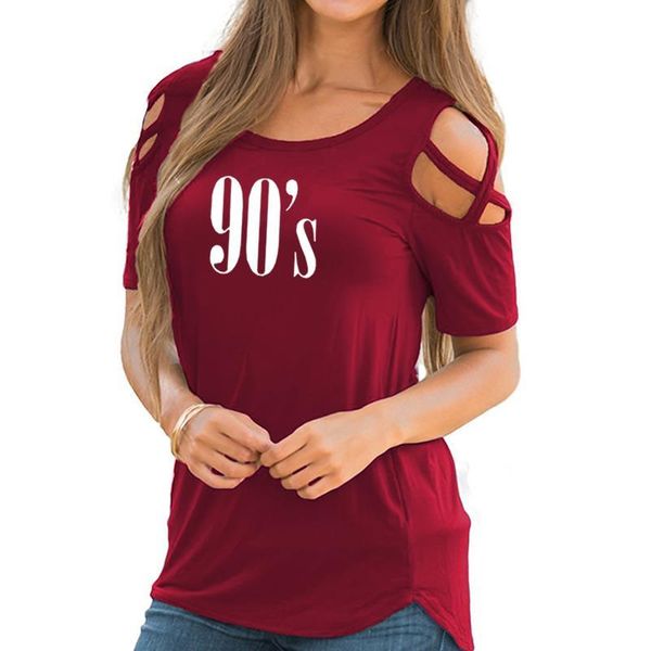 2018 new summer 90s print t-shirt fashion female women tshirt off shoulder irregular short sleeve harajuku t shirt women, White 
2018 new summer 90s print t-shirt fashion female women tshirt off shoulder irregular short sleeve harajuku t shirt women, White