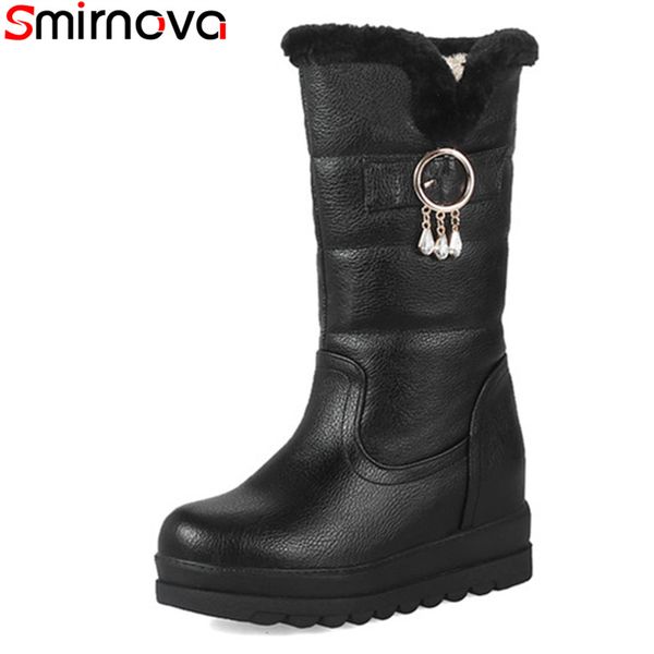 smirnova new arrival 2018 snow boots round toe women's winter mid calf boots keep warm 4cm heels ladies casual shoes, Black
smirnova new arrival 2018 snow boots round toe women's winter mid calf boots keep warm 4cm heels ladies casual shoes, Black