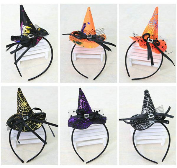 6 styles cute halloween ghost festival party show decoration witch hat girl headband with lace gilding spider web, Slivery;white
6 styles cute halloween ghost festival party show decoration witch hat girl headband with lace gilding spider web, Slivery;white