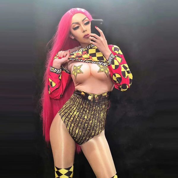 fashion female singer stage costume women jumpsuits dance outfit dj ds show bodysuit party performances printing clothes, Black;red
fashion female singer stage costume women jumpsuits dance outfit dj ds show bodysuit party performances printing clothes, Black;red