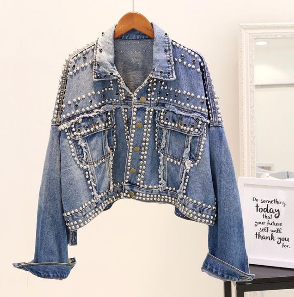 2018 new autumn women's hand rivet studded denim jacket loose outwear female students casual short denim coats, Black;brown
2018 new autumn women's hand rivet studded denim jacket loose outwear female students casual short denim coats, Black;brown