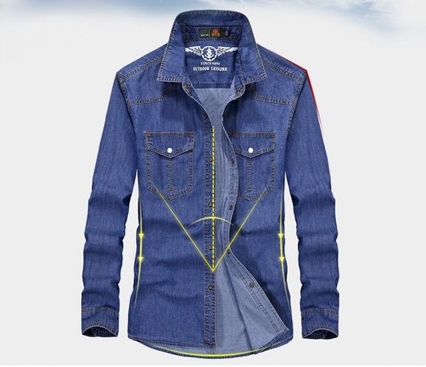 fashion plus size s-5xl classic denim shirt men brand mens pockets leisure long sleeve men jeans shirts camisa masculina stand collar, White;black 
fashion plus size s-5xl classic denim shirt men brand mens pockets leisure long sleeve men jeans shirts camisa masculina stand collar, White;black