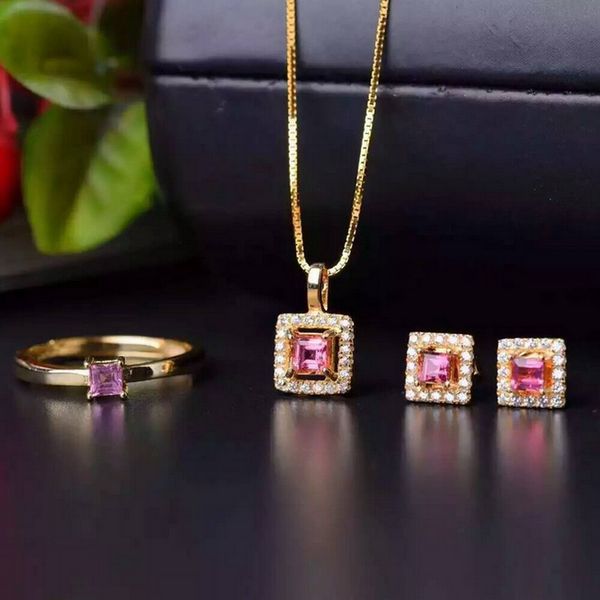 fidelity natural tourmaline s925 sterling silver exquisite square fine jewelry sets natural 3mm pink gem ring/pendant/earrings, Black
fidelity natural tourmaline s925 sterling silver exquisite square fine jewelry sets natural 3mm pink gem ring/pendant/earrings, Black