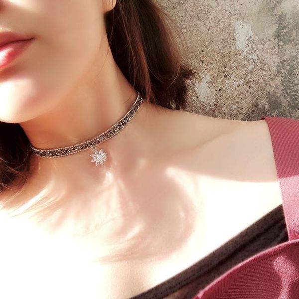 new boho style black leather bib chain rhinestone choker necklaces for women party gifts wedding band crystal flower charms collar necklace, Golden;silver
new boho style black leather bib chain rhinestone choker necklaces for women party gifts wedding band crystal flower charms collar necklace, Golden;silver