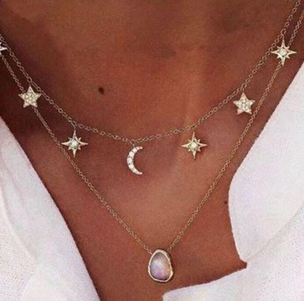10pcs new fashion trendy jewelry moon star choker necklace gift for women girl drop water pendant necklaces, Silver
10pcs new fashion trendy jewelry moon star choker necklace gift for women girl drop water pendant necklaces, Silver