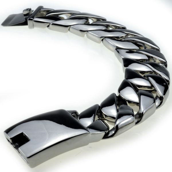 heavy 24mm width 8.66" inch length silver tone hip hop cuban bracelet 150g b191, Black
heavy 24mm width 8.66" inch length silver tone hip hop cuban bracelet 150g b191, Black