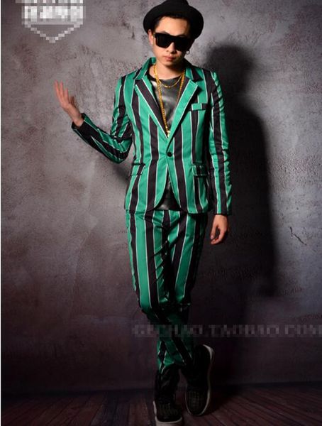 man han edition of the new fashion boutique personality anchor bar singer stage costumes dance suit green black striped blazer m - 2 xl, Black;red
man han edition of the new fashion boutique personality anchor bar singer stage costumes dance suit green black striped blazer m - 2 xl, Black;red