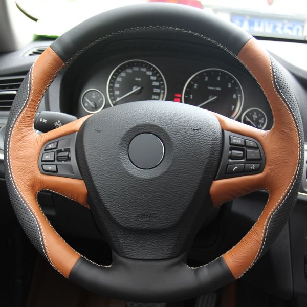 orange black genuine leather hand-stitched car steering wheel cover for bmw x3 2014 x5
orange black genuine leather hand-stitched car steering wheel cover for bmw x3 2014 x5