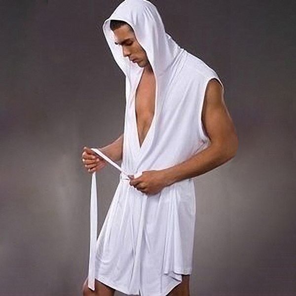 fashion men summer sleeveless sleepwear robe hooded bathrobe casual pajamas, Black;brown
fashion men summer sleeveless sleepwear robe hooded bathrobe casual pajamas, Black;brown